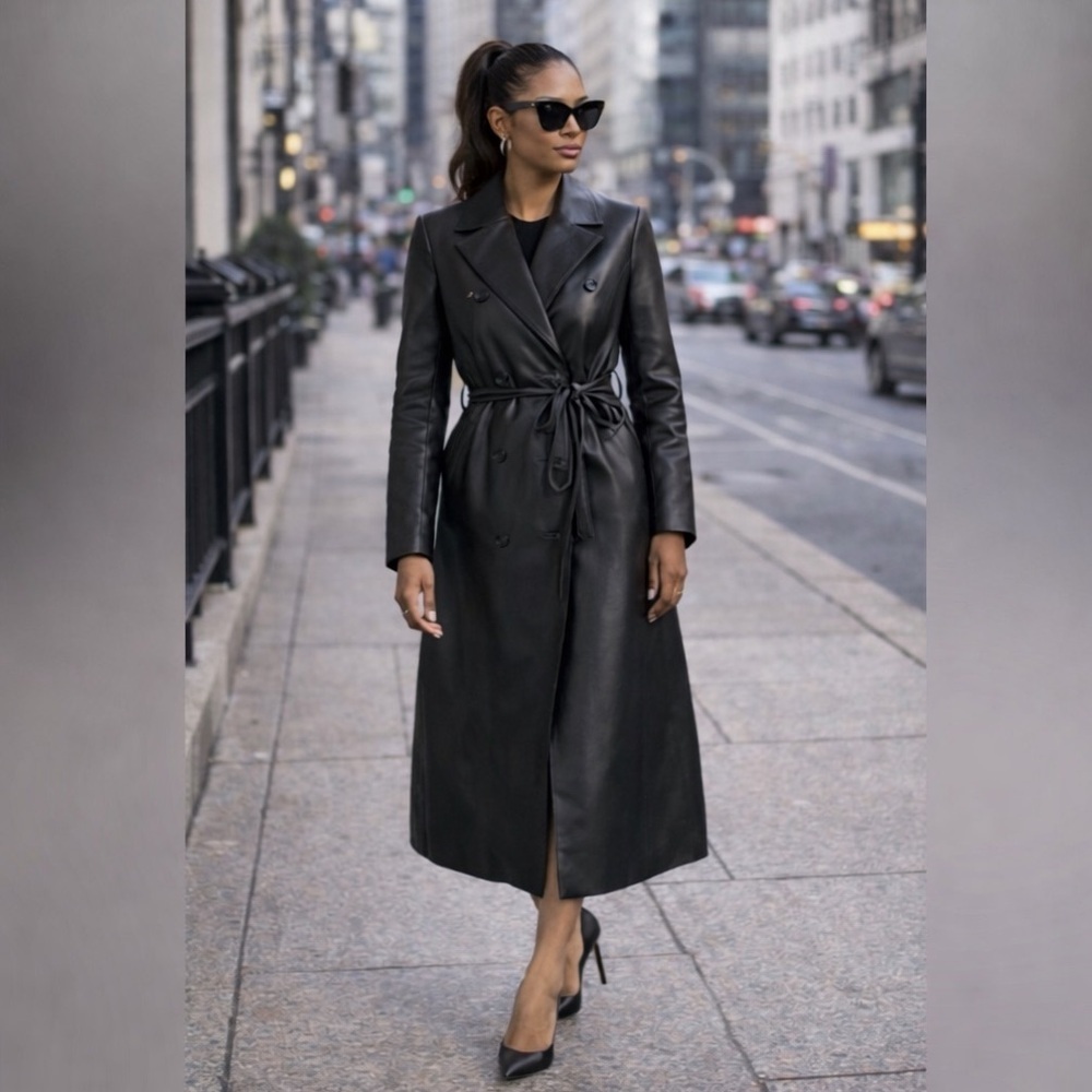 7 For All Mankind Faux leather trench coat